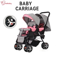 Twin Stroller Is A Lightweight Two-seater Foldable Stroller With Non-slip Wheels