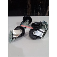 HITAM 2inc BLACK FLAT WHEELS/CLOSET WHEELS/TRAVEL WHEELS/TRAME WHEELS/HER 2INCH WHEELS