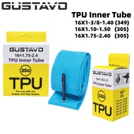 GUSTAVO TPU 16 inch BMX Inner Tube Ultralight Cycling Bike Tubes16" X 1.1-2.4 （Rim 305 349 Optional）