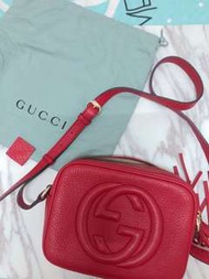 正品gucci soho disco紅色牛皮流蘇包