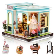 Foyucool DIY Miniature House Kit, Dollhouse Kit with Furnitures, 1:24 Mini House Making Kit for for 