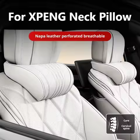Luxury Memory Foam Nappa Leather Car Lumbar Support For XPENG P5 P7i G6 G9 X9 F7 G7 G3 P7 Ergonomic 