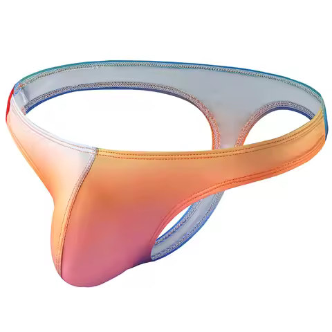 Men's Thongs and G Strings Low Rise Leopard Printed Jockstrap Lingerie Breathable Thongs