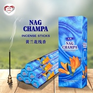Local Seller - 1 Box of Nag Champa (Frangipani) Indian Incense Sticks (6 packets = 120 sticks)
