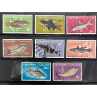 Thai Stamps Fish Set (Set 2) Complete Used Year 1968 Good Condition Age 58 Years (Rare) It Is Very S