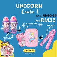 Stationary Set Pencil Case Unicorn Kids Pencil Box Smiggle Water Bottle