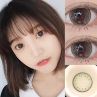 【ready stock】2pcs green contact lens  with solution  14.5 doll eye