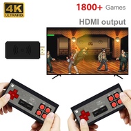 เครื่องเล่นวิดีโอเกมเครื่องเล่นเกมมือถือรองรับ Joypad สำหรับจอสัมผัสขนาดเล็กที่รองรับ HDMI ในตัวเกม8บิตคลาสสิก1800ตัวเกมแพดไร้สายคู่