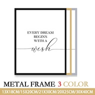 （Lao new de photo frame） Black/Silver/Gold Metal Wall Photo Pictures Frames Modern 20x25/A4 21x30/30x40cm Poster Canvas Hanger Prints Art Home Decor Gift