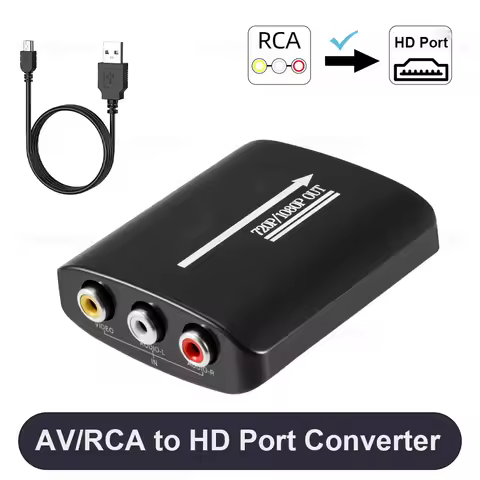 HD 1080P AV RCA to HDMI-Compatible Converter Adapter For PS2/PS3/Xbox 360/WII/N64 Console With USB C