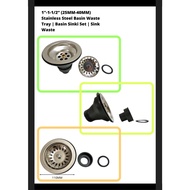 [HARDWARE] Stainless Steel Basin Waste Tray | Basin Sinki Set | Sink Waste 32MM/40MM/65MM/Penapis si
