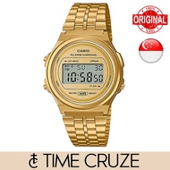[Time Cruze] Casio A171 Adjustable Gold Digital Quartz Stainless Steel Unisex Watch A171WEG-9ADF A17