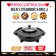 Imp- Grill Pan JUMBO Electric BBQ Hot Pot 2 IN 1 BBQ + Steamboat Round Model Good Quality | Bbq Elec