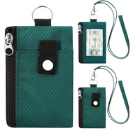 Men Wallet RFID Blocking Wallet with ID Window WaterResistant Zip Id Case Wallet with Lanyard Keycha