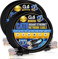 G4GADGET Cat 6 Ethernet Cable 5M 2 Pack High Speed Gigabit RJ45 LAN Network Internet Cable for Route