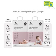Applecrumby AirPlus Overnight Tape Diapers (Mega)