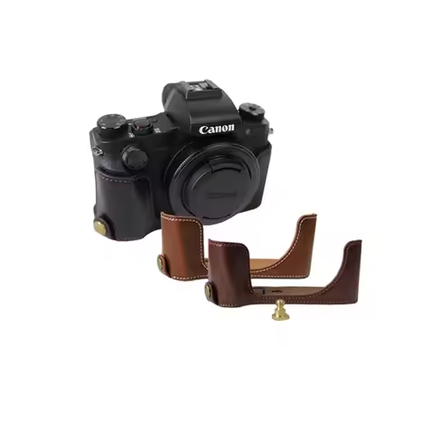 PU Leather Case Camera Video Bag Half Body Base for Canon PowerShot G1 X Mark III G1XIII G1X3 Protec