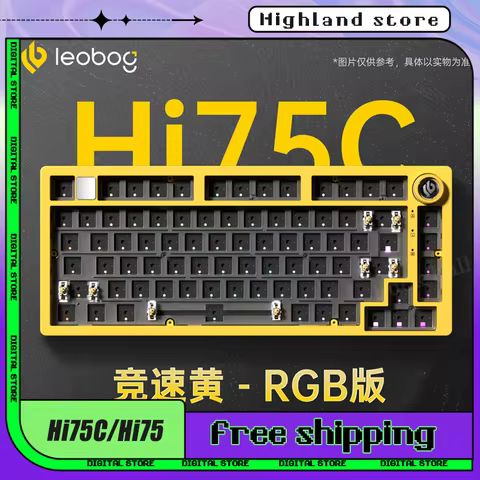 LEOBOG Hi75/Hi75c Kit With Knob Wired Mechanical Keyboard Hot-Swap RGB Light Gasket Aluminum Custom 