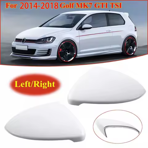 NEW-2X For - Golf 7 MK7 - TSI 2014 2015 2016 17 2018 Front White Rearview Side Wing Mirror Cap Cover