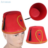 AUTU Fez Hat Classical Turkish and Moroccan Carnival Accessory Halloween Cosplay