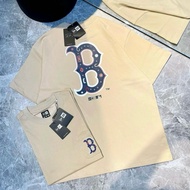 GENUINE - MLB NEW ERA B BOSTON PAISLEY BEIGE T-SHIRT - BEIGE ROUND-NECKLACE T-SHIRT