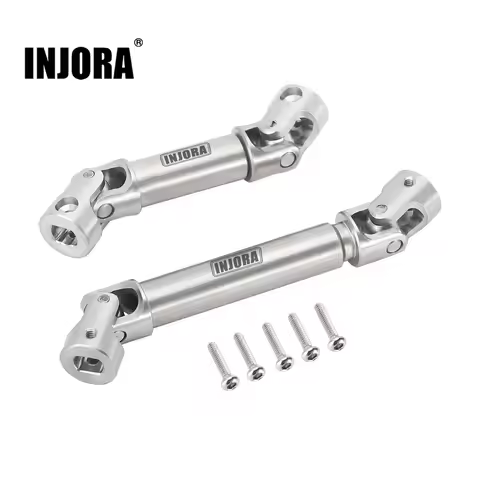 INJORA V2 Stainless Steel Center Drive Shafts for 1/18 RC Crawler TRX4M Defender Bronco Upgrade (4M-