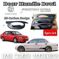 Wira Door Handle Bowl Cover Carbon Design Style Proton Wira Car handle cover Pemegang Pintu Wira sed