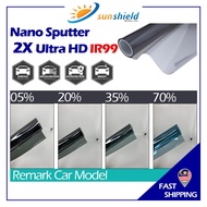 Nano ceramic sputter HD IR99 [Siap Potong] PRECUT car tinted kereta UV 99% window film