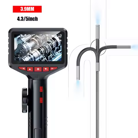 3.9MM Two-Way Articulation Borescope 1080P HD Steerable Endoscope Camera with 4.3/5 INCH Monitor For