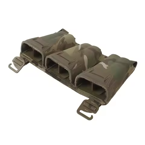 Triple Mag Pouch Tactical MOLLE Three 5.56/7.62X39/PCC Magazines Or Six 9Mm Extended Glock Mags G Ho