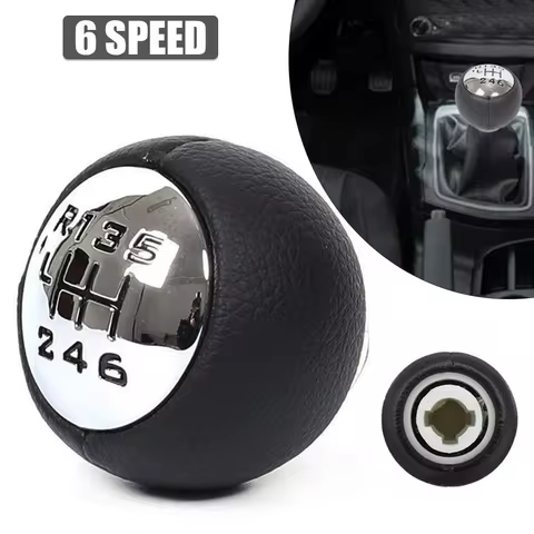 6 Speed Gear Shift Knob For Peugeot 307 308 3008 407 5008 807 For Citroen C3 C4 C8 Berlingo B9 Leath