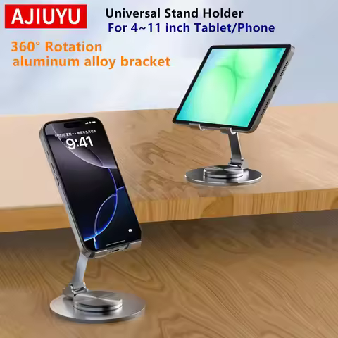 360° Rotating Tablet Stand Adjustable Tablet Holder Support Aluminum Alloy Foldable for iPad Air Pro