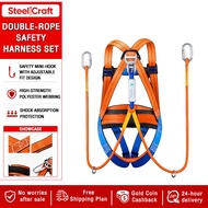 5-Point Full Body Safety Harness Double hook Five-point Safety Belt Safety Belt Belt Safety with Buf