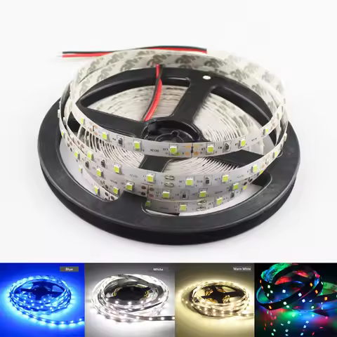 DC 12V Led Strip Light Tape PC 2835 RGB Waterproof 5M 12V DC 60LED/M RGB LED Strip Tape Lamp For Led