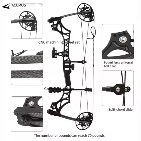 JUNXING M128 Archery Compound Bow 30-70lbs Adjustable Composite Pulley Bow Arrow Speed 340fps for Sh