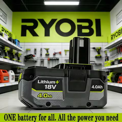 Genuine RYOBI ONE+ 18V 4.0Ah Replaceable High-Capacity Battery,Enhanced Li-ion for Longer Runtime Al