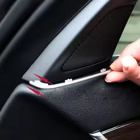 2pcs For Bmw 5 Series F10 2011-2017 Car Front Door Speaker Cover Sticker Gap Door Tweeter Slot Plug 