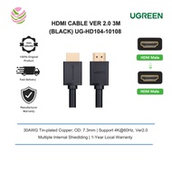 UGREEN HDMI CABLE VER 2.0 4K@60HZ 3M (BLACK) UG-HD104-10108