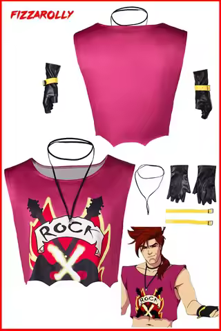 Gambit Cosplay Men Fantasia Vest Necklace Gloves Movie X 97 Super Villain Costume Disguise Adult Hal