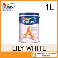 ICI DULUX [ 1L  ] (16151 Lily White) Ambiance Pearl Glo Wall Paint / Repack -1L