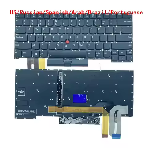 % New US RU SP AR BR PT Backlit Keyboard Thinkpad T490s T495s, X1 Extreme Gen 1/ Gen 2 , P1 Gen 1 / 