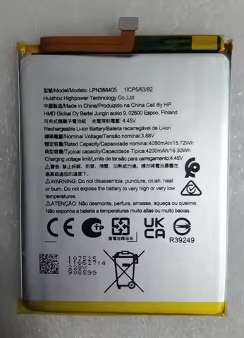 Original New For Nokia X30 5G TA-1443 TA-1450 LPN388405 brand new high-capacity mobile phone battery
