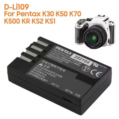 Replacement Battery D-LI109 For Pentax K30 K50 K70 K500 KR KS2 KS1 K-30 K-50 K-70 K-500 K-R K-S2 K-S
