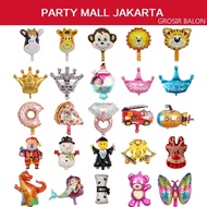 GROSIR Balon foil karakter mini animal kartun perlengkapan dekorasi ulangtahun