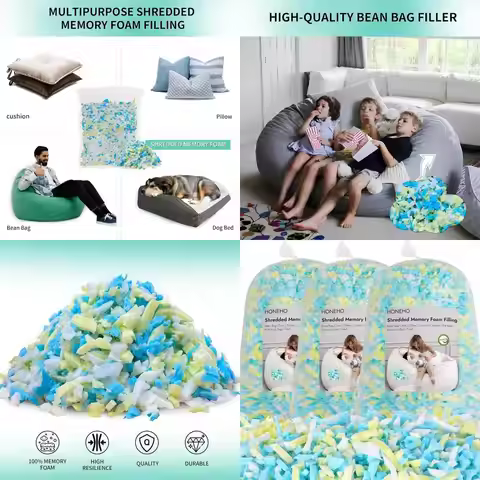 15lbs Premium Memory Foam Bean Bag Filler - Ideal for Beanbags, Cushions, Stuffed Toys, and More