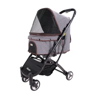 Ibiyaya Speedy Fold Pet Buggy รถเข็นสุนัข รถเข็นสัตว์เลี้ยง แบบ4ล้อ รับน้ำหนักได้ 20 Kg. สีเทา