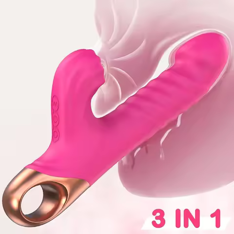 Confidential shipping suction telescopic vibrator push in vibrator 9 suction+9 vibration for female 