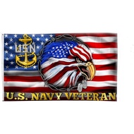 U.S. Eagles Veteran Flag American Eagle Flags outdoor indoor 3x5ft banner (Red)