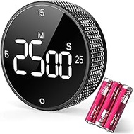 Digital Magnetic Kitchen Timer for Cooking, Large LED Visual Countdown Timer, Rotating Dial Pomodoro