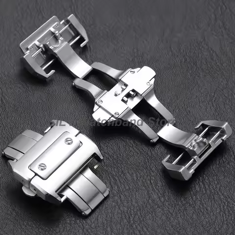 Watch Buckle for Cartier Santos 100 Series 18/21mm Watch Buckle 316L Stainless Steel Butterfly Clasp